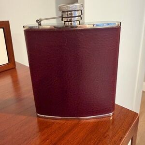 Moore & Giles leather-wrapped flask NEVER USED